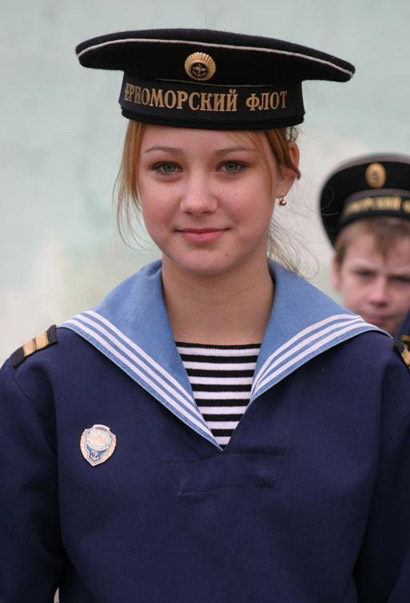 Русская девушка солдат
