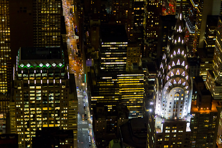 Ночной Нью-Йорк, с высоты птичьего полета, фотограф Evan Joseph