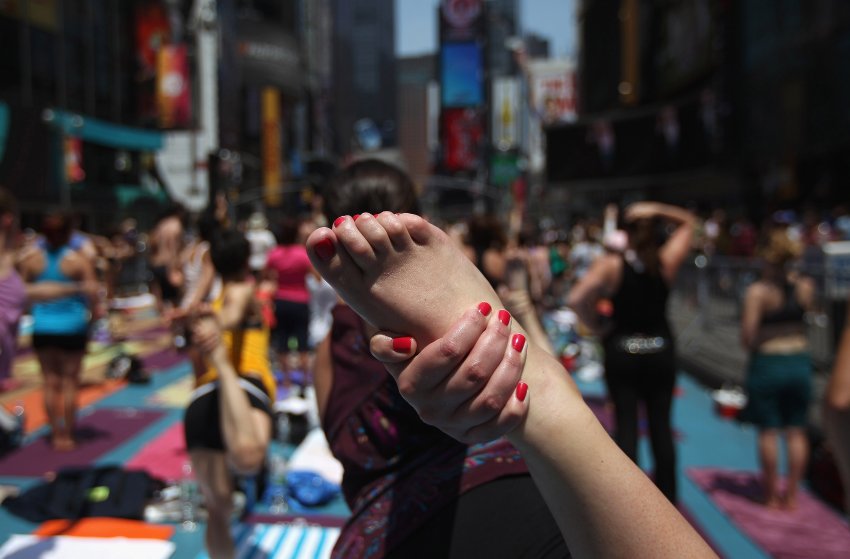 Массовая йога в Нью-Йорке