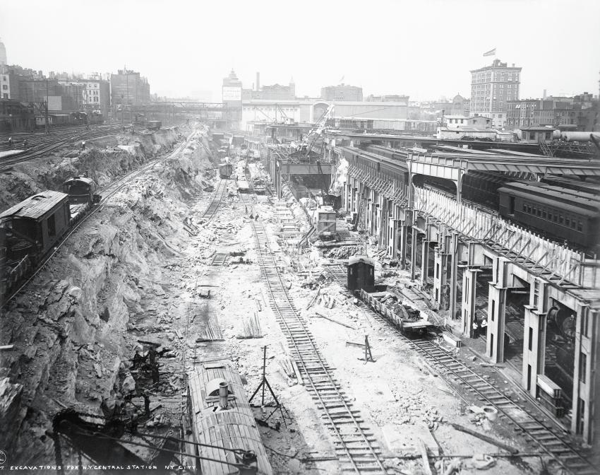 Строительство нового вокзала, 1908 г. 