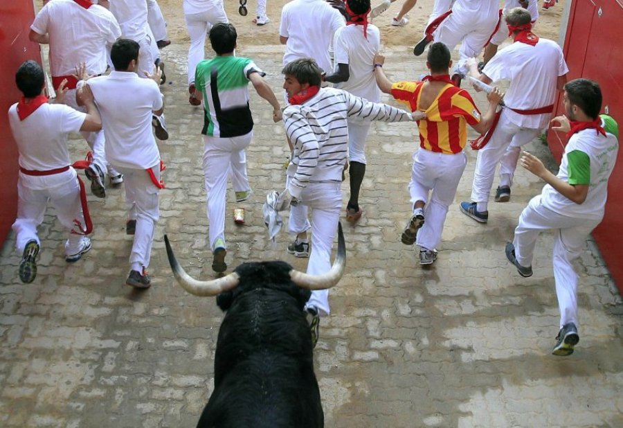 Традиционная травля быков в Памплоне